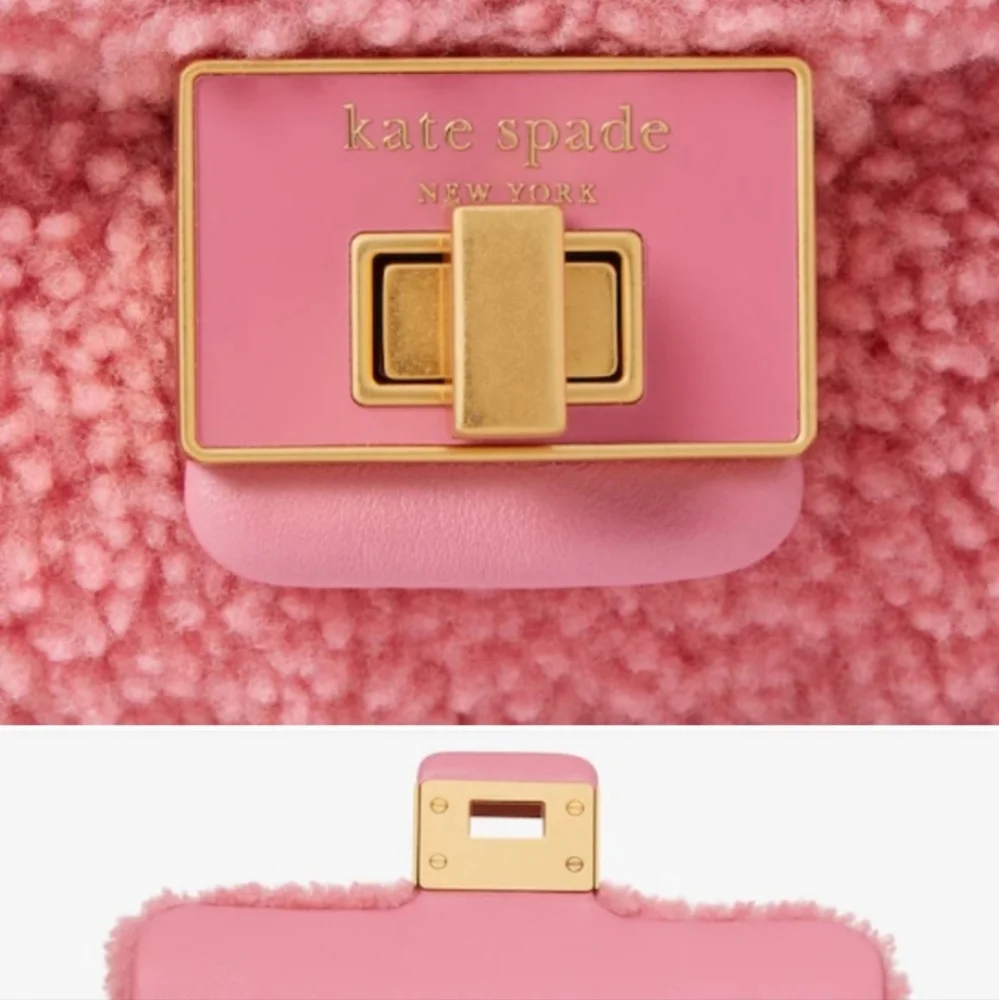 Kate Spade Evelyn Sherpa pink small Crossbody Bag - Picture 2 of 8